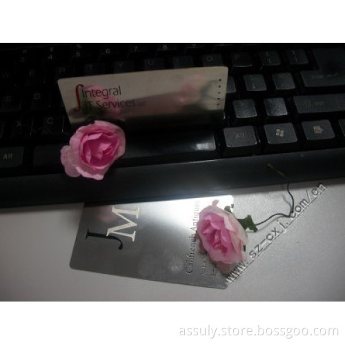 Etched Stainless Steel Name Card